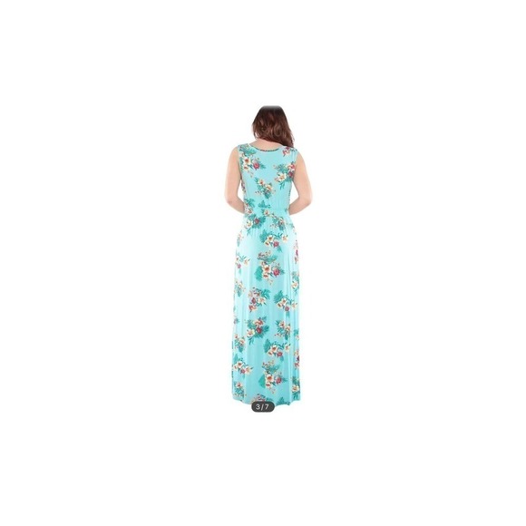 Olive+Oak Orchard Mint Floral Sleeveless V Neck Maxi Size Large - Picture 3 of 15